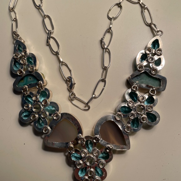 Gorgeous Sterling Silver custom made blue topaz necklace - Picture 7 of 14